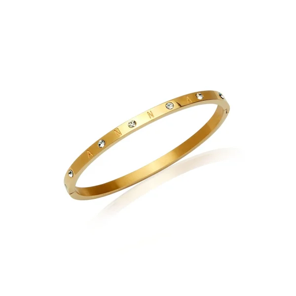 Custom Crystal Name Bangle