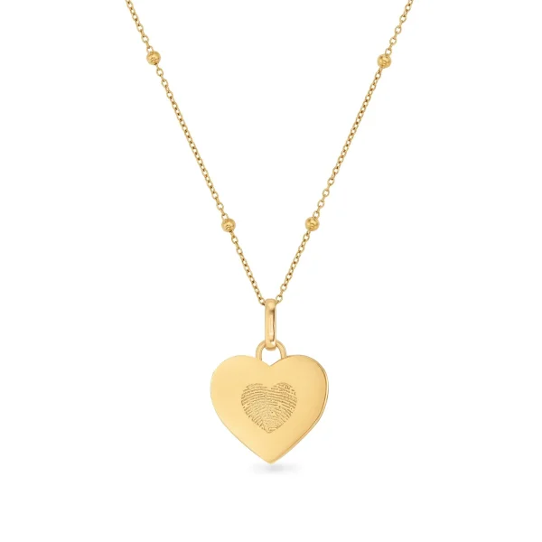 Uniquely Yours Fingerprint Heart Necklace - Single Fingerprint