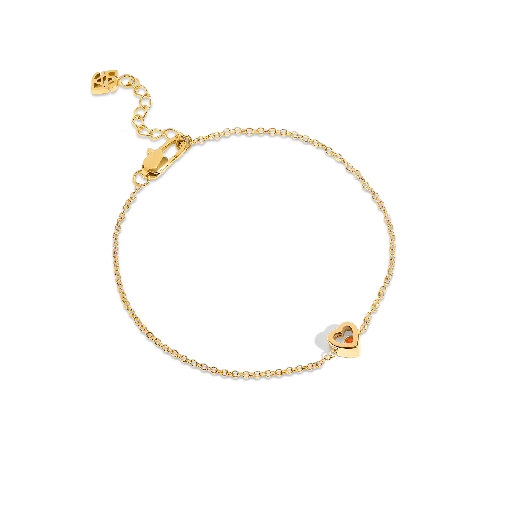 Floating Birthstone Multi Heart Bracelet
