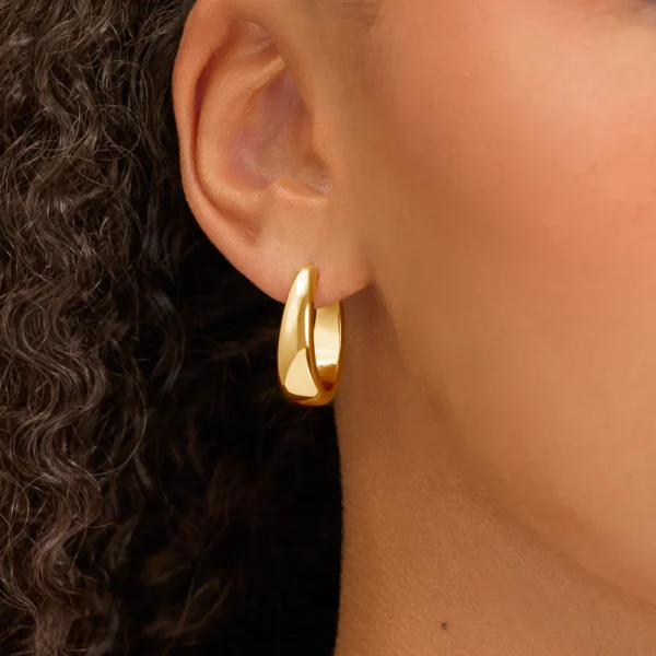 Alternative view of Oval Hoop Earrings