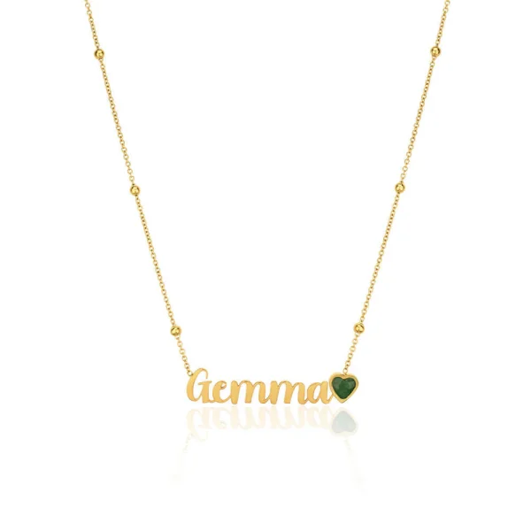 Birthstone Name Necklace